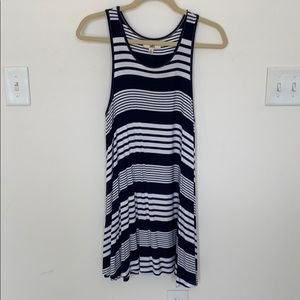 Navy + White Stripped Swing Dress
